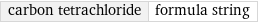 carbon tetrachloride | formula string