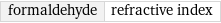 formaldehyde | refractive index