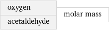 oxygen acetaldehyde | molar mass