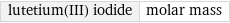 lutetium(III) iodide | molar mass