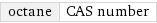 octane | CAS number