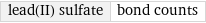 lead(II) sulfate | bond counts