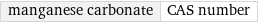 manganese carbonate | CAS number