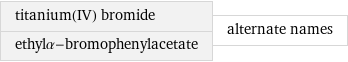 titanium(IV) bromide ethylα-bromophenylacetate | alternate names