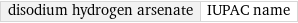 disodium hydrogen arsenate | IUPAC name