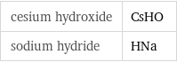 cesium hydroxide | CsHO sodium hydride | HNa