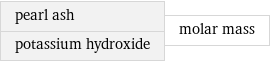 pearl ash potassium hydroxide | molar mass