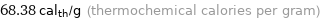 68.38 cal_th/g (thermochemical calories per gram)