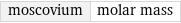 moscovium | molar mass