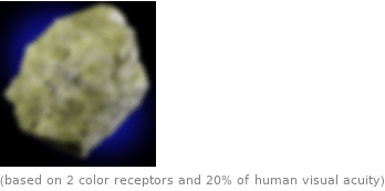 (based on 2 color receptors and 20% of human visual acuity)