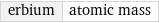 erbium | atomic mass