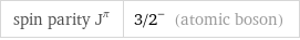 spin parity J^π | 3/2^- (atomic boson)