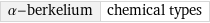 α-berkelium | chemical types