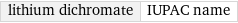 lithium dichromate | IUPAC name