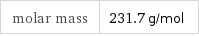 molar mass | 231.7 g/mol