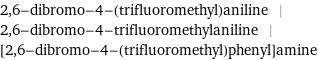 2, 6-dibromo-4-(trifluoromethyl)aniline | 2, 6-dibromo-4-trifluoromethylaniline | [2, 6-dibromo-4-(trifluoromethyl)phenyl]amine