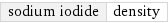 sodium iodide | density