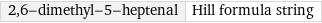 2, 6-dimethyl-5-heptenal | Hill formula string