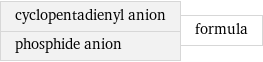 cyclopentadienyl anion phosphide anion | formula