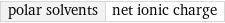 polar solvents | net ionic charge