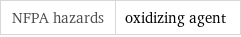 NFPA hazards | oxidizing agent