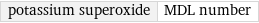 potassium superoxide | MDL number