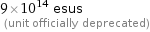 9×10^14 esus  (unit officially deprecated)