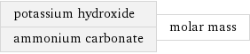 potassium hydroxide ammonium carbonate | molar mass