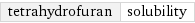 tetrahydrofuran | solubility