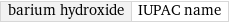 barium hydroxide | IUPAC name