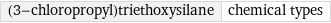 (3-chloropropyl)triethoxysilane | chemical types