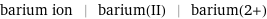 barium ion | barium(II) | barium(2+)