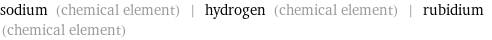 sodium (chemical element) | hydrogen (chemical element) | rubidium (chemical element)