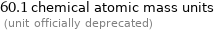 60.1 chemical atomic mass units  (unit officially deprecated)