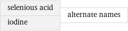 selenious acid iodine | alternate names