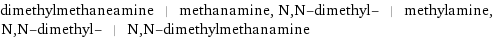 dimethylmethaneamine | methanamine, N, N-dimethyl- | methylamine, N, N-dimethyl- | N, N-dimethylmethanamine