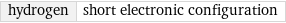 hydrogen | short electronic configuration