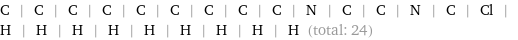 C | C | C | C | C | C | C | C | C | N | C | C | N | C | Cl | H | H | H | H | H | H | H | H | H (total: 24)