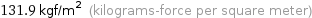 131.9 kgf/m^2 (kilograms-force per square meter)