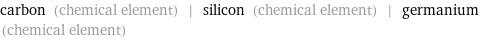 carbon (chemical element) | silicon (chemical element) | germanium (chemical element)