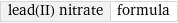 lead(II) nitrate | formula