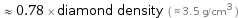  ≈ 0.78 × diamond density ( ≈ 3.5 g/cm^3 )