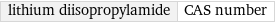 lithium diisopropylamide | CAS number