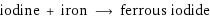 iodine + iron ⟶ ferrous iodide