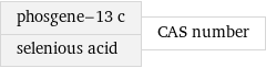 phosgene-13 c selenious acid | CAS number