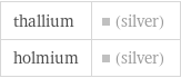thallium | (silver) holmium | (silver)