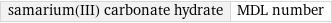 samarium(III) carbonate hydrate | MDL number