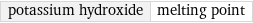 potassium hydroxide | melting point