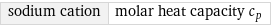 sodium cation | molar heat capacity c_p