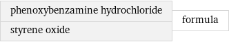 phenoxybenzamine hydrochloride styrene oxide | formula